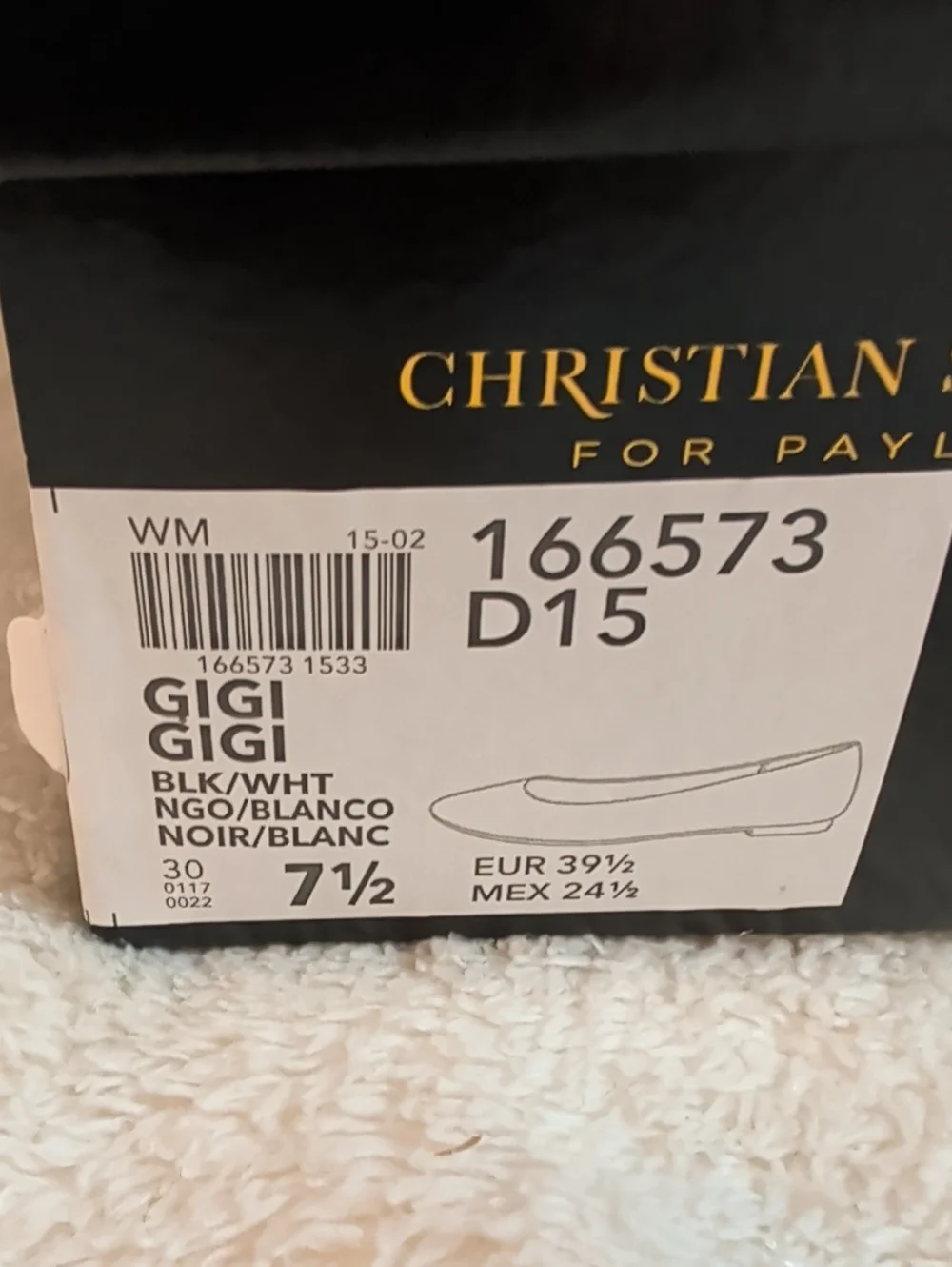 NIB Christian Siriano for Payless Gigi Striped Pointed Toe Flats - Size 7.5